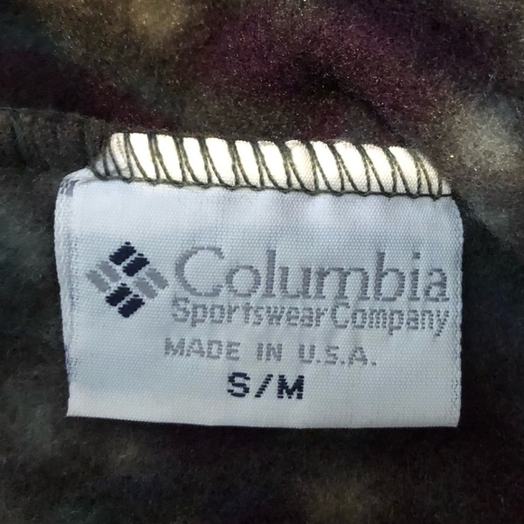 Vintage Columbia Fleece, Elf Long Cap, Abstract Mosaic, Purple/Blue/Cream, S/M - Picture 2 of 8